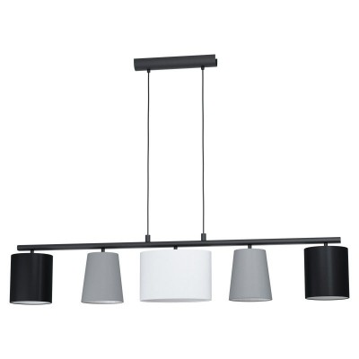 Lustra cu 5 surse de iluminat design modern Almeida 1 alb, gri