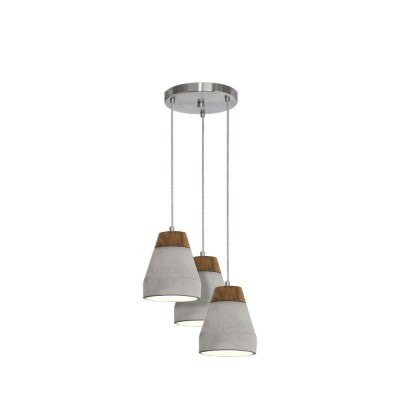 Lustra cu 3 pendule design modern Tarega gri