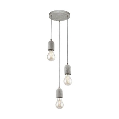 Lustra cu 3 pendule design modern Silvares gri