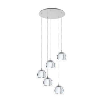 Lustra cu 5 pendule design modern ROCAMAR 1 crom