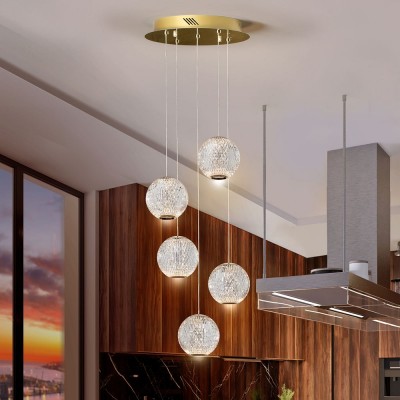 Lustra cu 5 pendule LED design modern Austral