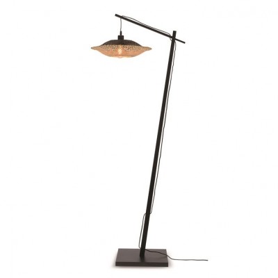 Lampadar din bambus KALIMANTAN orizontal S negru, 44cm