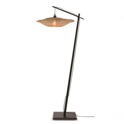 Lampadar din bambus KALIMANTAN orizontal S negru, 60cm