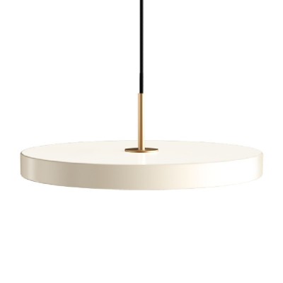 Lustra LED design scandinav Asteria medium - pearl white/ auriu