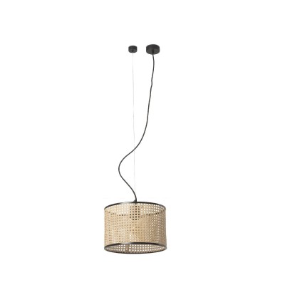 Lustra pendul moderna design natural MAMBO ø32cm negru/ratan