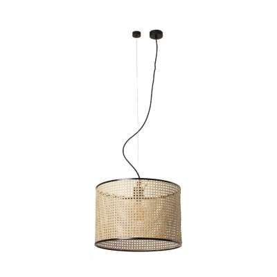 Lustra pendul moderna design natural MAMBO ø45cm negru/ratan