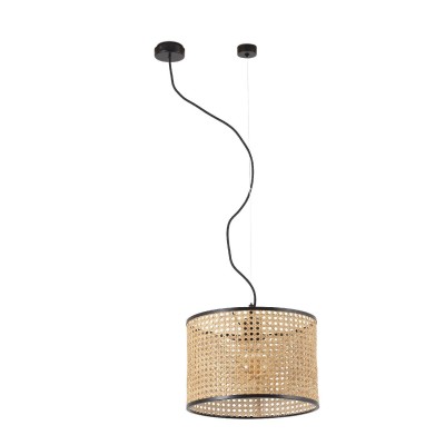 Lustra pendul moderna design natural MAMBO simple ø32cm negru/ratan