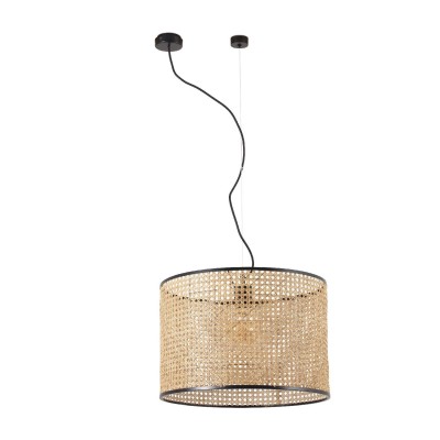 Lustra pendul moderna design natural MAMBO simple ø45cm negru/ratan