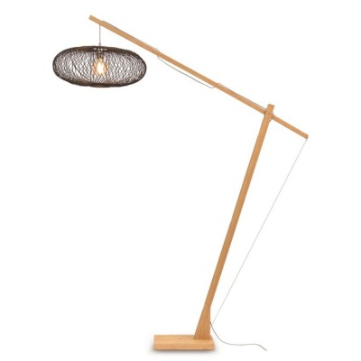 Lampadar eco din bambus Cango L natur/ negru, 60x25cm