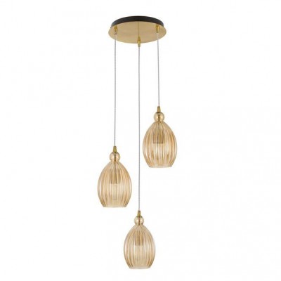 Lustra cu 3 pendule design modern LINGUA champagne