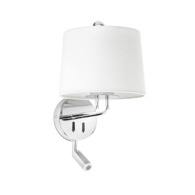 Aplica perete cu reader LED moderna design elegant MONTREAL crom/alb