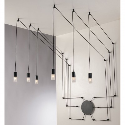 Lustra cu 6 pendule design modern SPIDER antracit