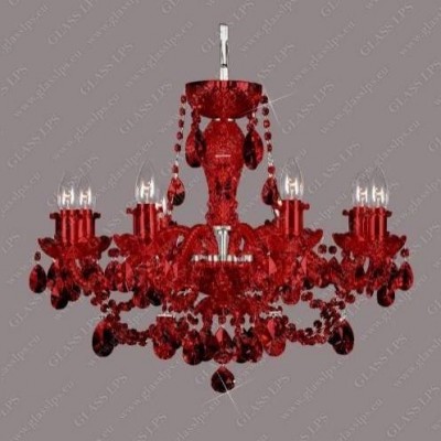 Lustra 8 brate cristal Bohemia L11 009/08/1-A all ruby