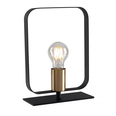 Veioza, lampa de masa design clasic SMITH negru/auriu