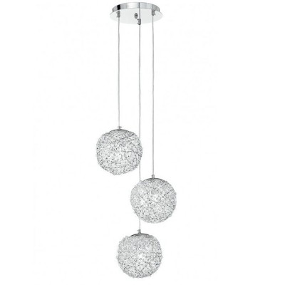 Lustra cu 3 pendule design elegant ASTRA, 40cm, crom