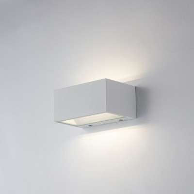 Aplica LED luminat exterior design modern IP54 TWIN alb