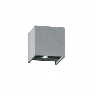 Aplica LED cu lumina ambientala exterior design modern IP54 ALFA argintiu, 4000K