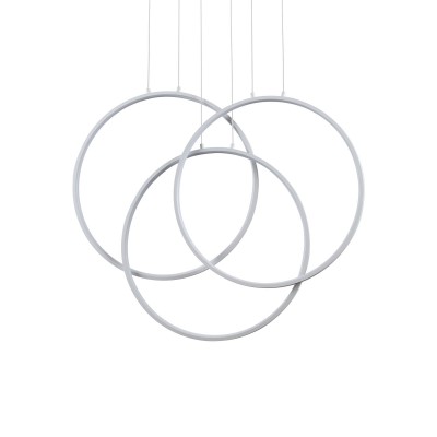 Lustra LED suspendata design geometric circular FRAME PL alba