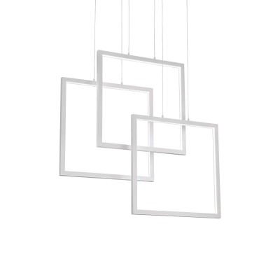 Lustra LED suspendata design geometric FRAME SP QUADRATO alba