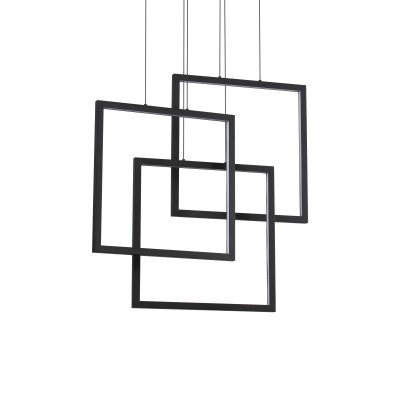 Lustra LED suspendata design geometric FRAME SP QUADRATO neagra