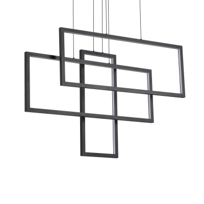 Lustra LED suspendata design geometric FRAME SP RETTANGOLO neagra