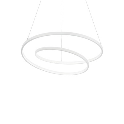 Lustra LED suspendata design modern circular OZ SP D60 ON-OFF BIANCO