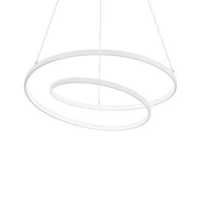 Lustra LED suspendata design modern circular OZ SP D80 ON-OFF BIANCO