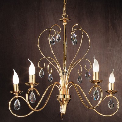 Candelabru 5 brate stil clasic cu cristale K9 Alessia auriu