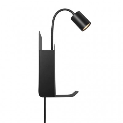 Aplica de perete, mufa USB, design modern ROOMI negru