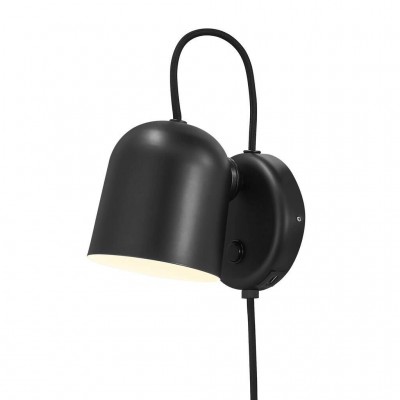 Aplica de perete, cu mufa usb, design modern Angle negru