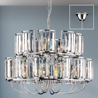 Candelabru cromat design LUX cu cristal K9 Gstaad