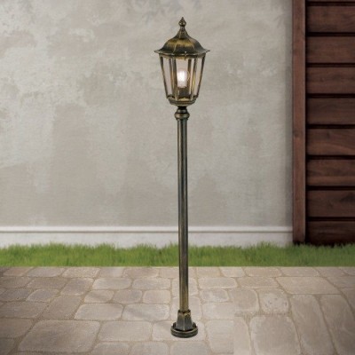 Stalp de iluminat exterior stil clasic IP43 Puchberg H-140cm black/gold