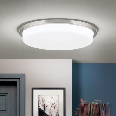 Plafoniera LED moderna LEROX Ø40cm crom satin