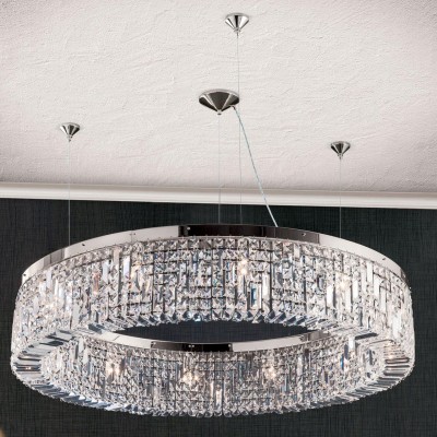 Lustra cristal Asfour design modern de lux Ring 110cm chrome plated