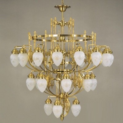 Candelabru XXL cu 28 brate, elegant design LUX Budapest, bronz