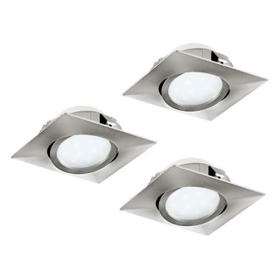 Set de 3 Spoturi LED incastrabile directionabile PINEA nickel