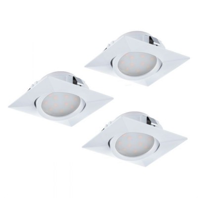 Set de 3 Spoturi LED incastrabile directionabile PINEDA alb