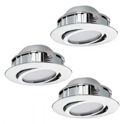 Set de 3 Spoturi LED incastrabile directionabile PINEDA crom