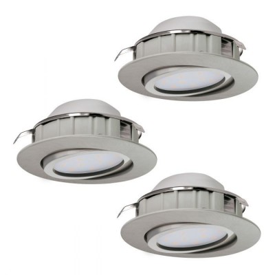 Set de 3 Spoturi LED incastrabile directionabile PINEDA nickel