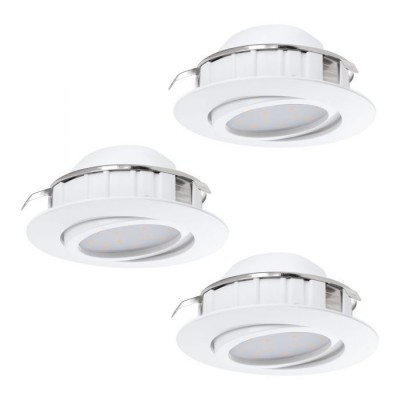 Set de 3 Spoturi LED incastrabile directionabile PINEDA alb