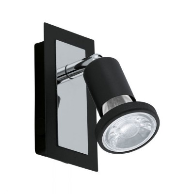 Aplica de perete GU10-LED, negru/crom, SARRIA