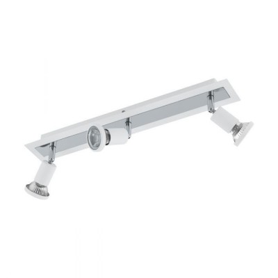 Plafoniera cu 3 spoturi GU10-LED, alb/crom, SARRIA