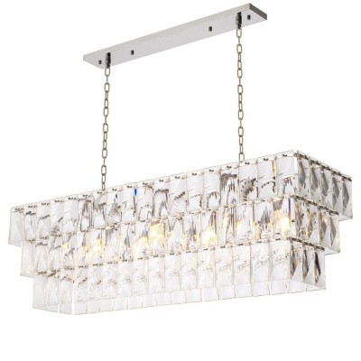 Lustra suspendata design LUX Amazone Rectangular, nickel