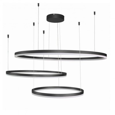 Lustra LED XXL suspendata design modern circular geometric Halo BK