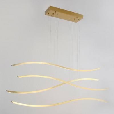 Lustra LED suspendata design modern Waves gold