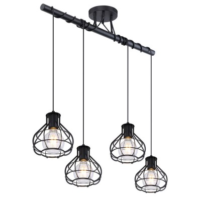 Lustra cu 4 pendule design modern Clastra negru