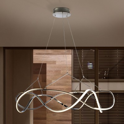 Lustra LED dimabila cu telecomanda design XL ultra-modern Molly crom Ø110cm