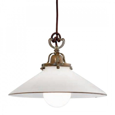 Lustra, Pendul rustic din alama cu sticla murano Country