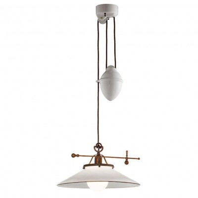 Lustra, Pendul rustic din alama cu sticla Murano Country