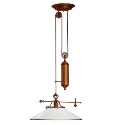 Lustra, Pendul rustic din alama cu sticla Murano Country